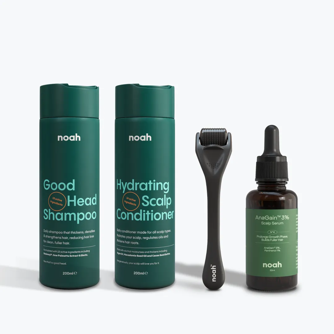 Shampoo, conditioner, derma roller and AnaGain serum