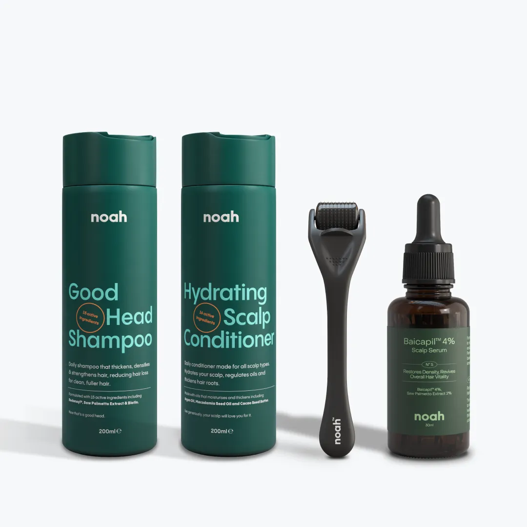 Shampoo, conditioner, derma roller and Baicapil serum
