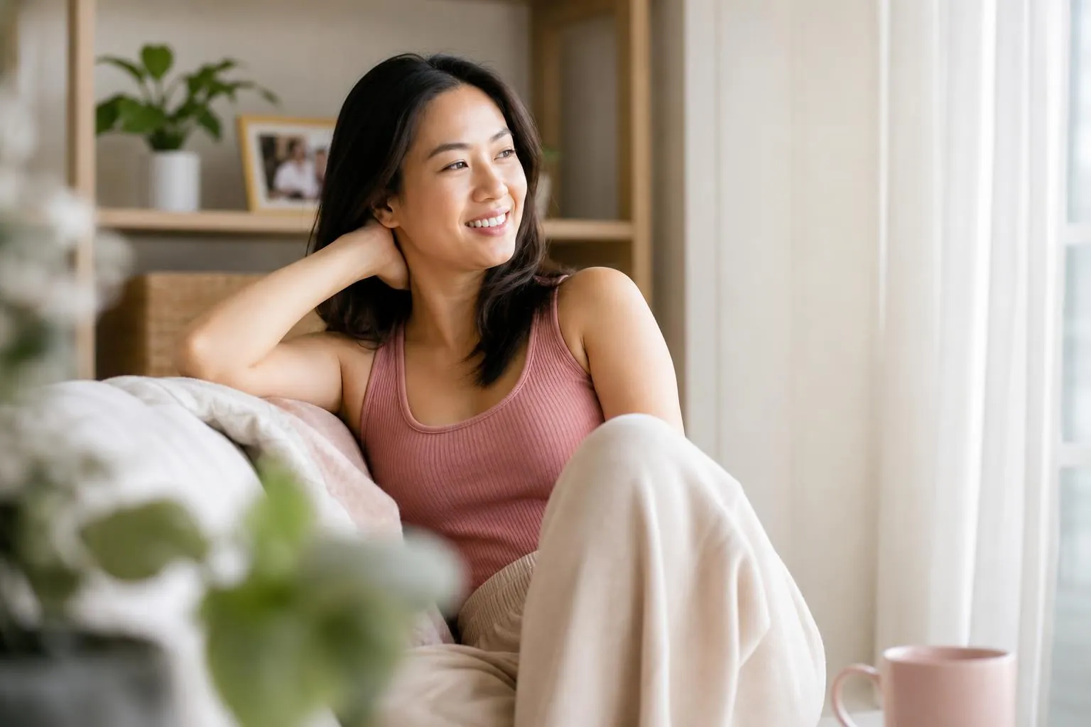 Asian woman at home in Singapore — contraception care